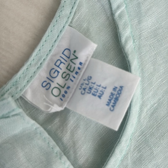 SIGRID OLSEN 100% LINEN SLEEVELESS TOP - Picture 3 of 5